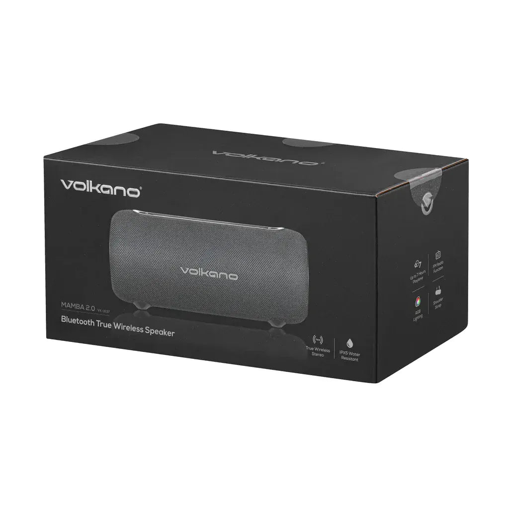The Electronics Hub Portable Speaker Volkano Mamba 2.0 Series Bluetooth Portable Speaker With FM Radio, Black