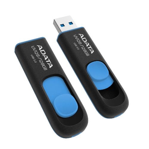The Electronics Hub USB Flash Drives Adata 128GB UV128 USB 3.2 Flash Drive, Retractable, Capless