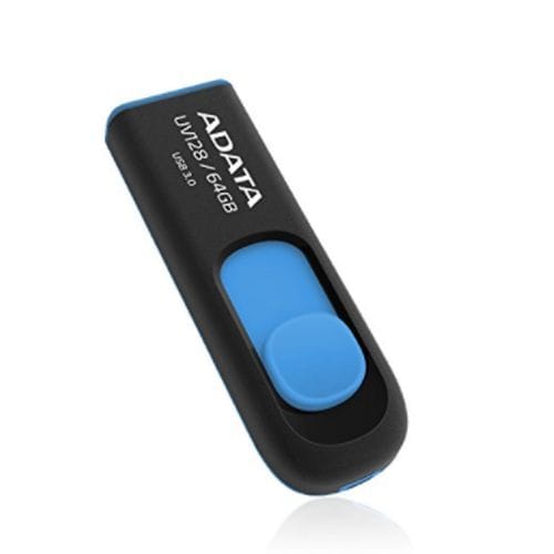 The Electronics Hub USB Flash Drives Adata 64GB UV128 USB 3.2 Flash Drive, Retractable, Capless
