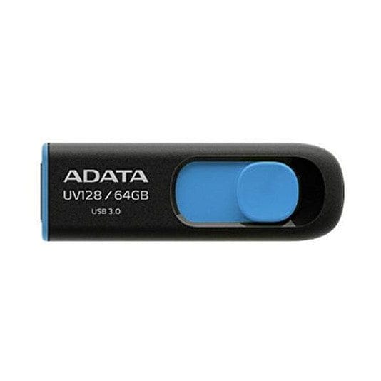 The Electronics Hub USB Flash Drives Adata 64GB UV128 USB 3.2 Flash Drive, Retractable, Capless