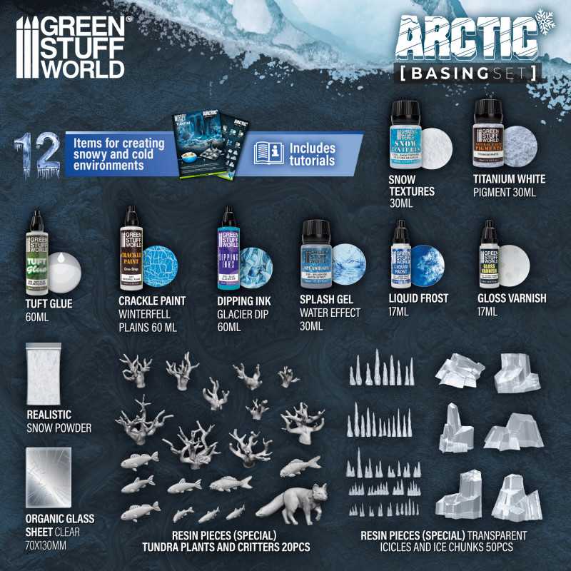 The Home Crafters Ltd. Basing Kits Green Stuff World: Basing Set - Arctic