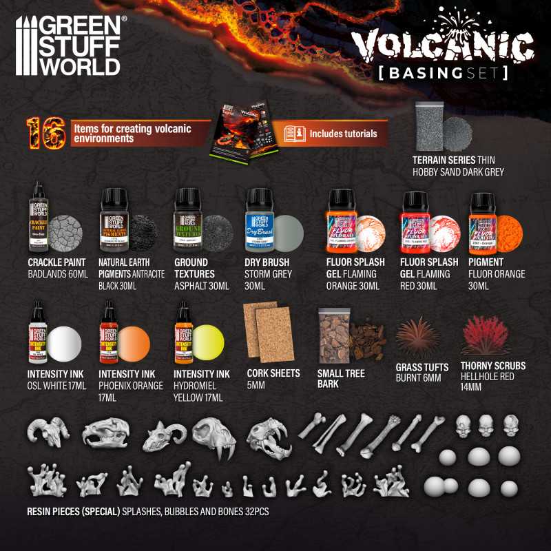The Home Crafters Ltd. Basing Kits Green Stuff World: Basing Set - Volcanic
