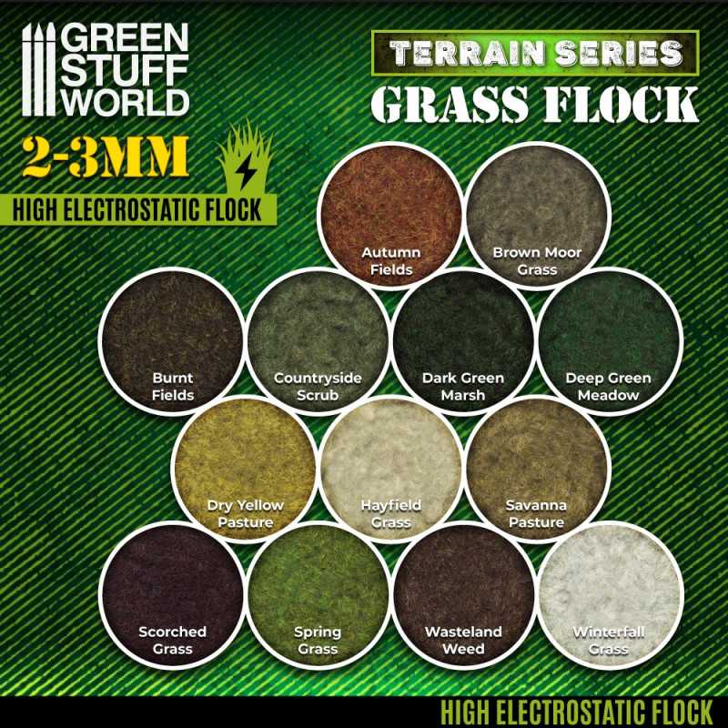 The Home Crafters Ltd. Basing Materials Green Stuff World: 2-3mm Static Grass Flock - 200ml