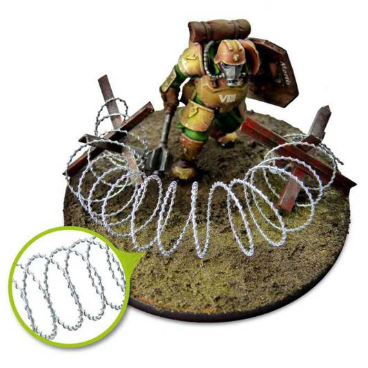 The Home Crafters Ltd. Basing Materials Green Stuff World: 3d Printed Resin Bits Scenery - Simulated Barbed Wire - 1:32-1:35 (5m)