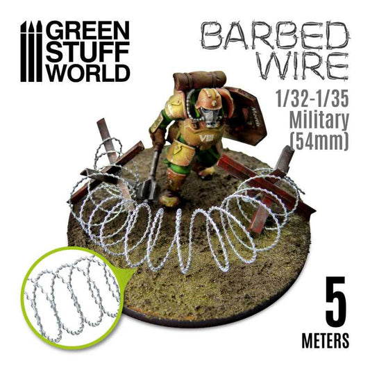 The Home Crafters Ltd. Basing Materials Green Stuff World: 3d Printed Resin Bits Scenery - Simulated Barbed Wire - 1:32-1:35 (5m)
