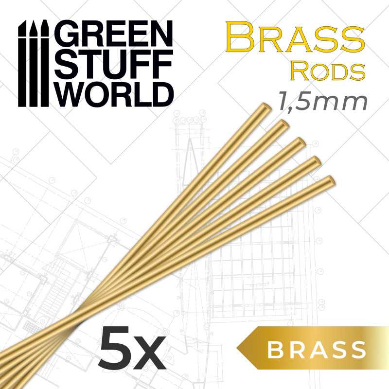 The Home Crafters Ltd. Brass 1.5mm Green Stuff World: Brass Pinning Rods - 5pc
