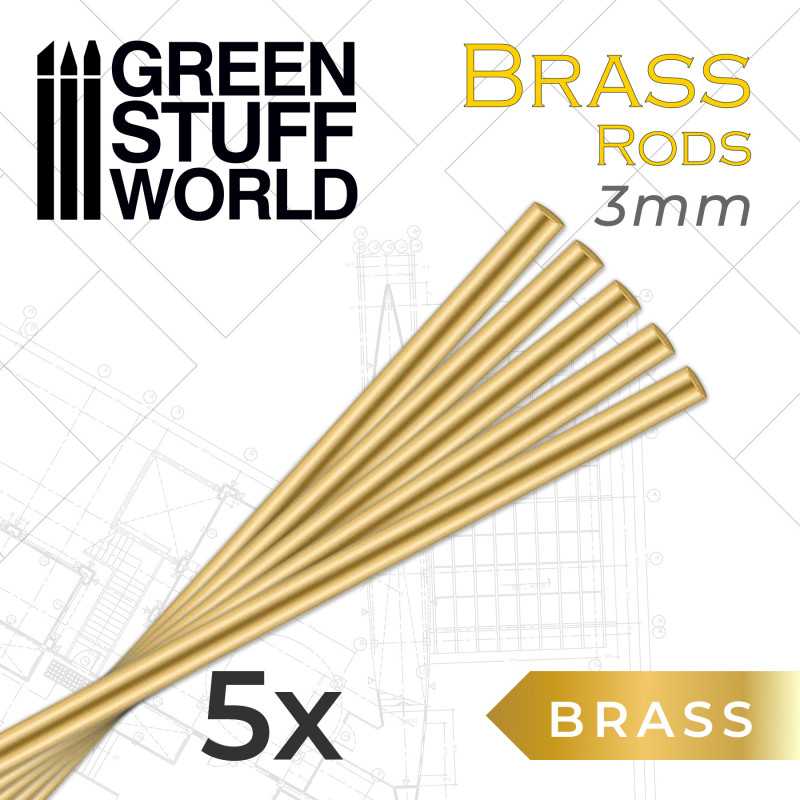 The Home Crafters Ltd. Brass 3mm Green Stuff World: Brass Pinning Rods - 5pc