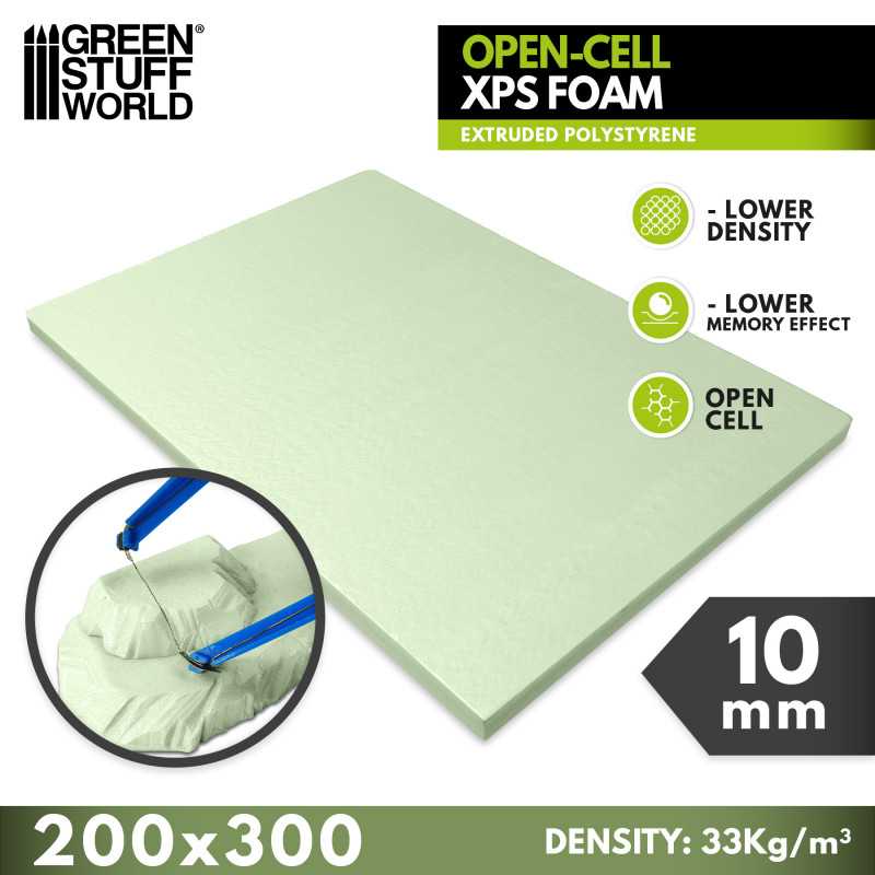 The Home Crafters Ltd. Foam 10mm Green Stuff World: Open Cell XPS Foam Sheet - 200 x 300mm
