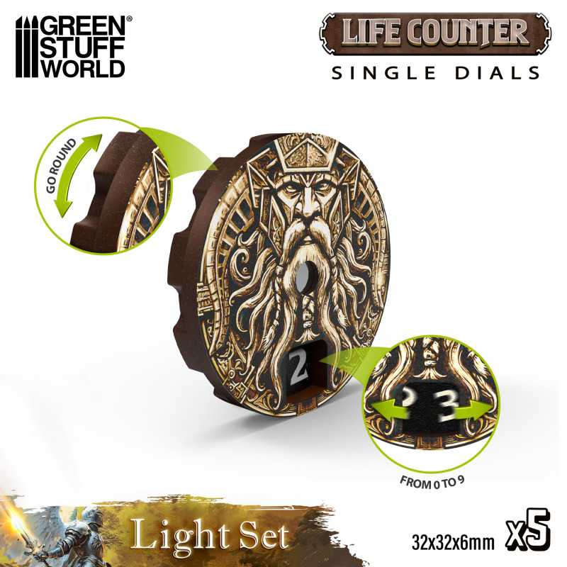 The Home Crafters Ltd. Game Counters Green Stuff World: MTG Life Counter Dials - 5pc