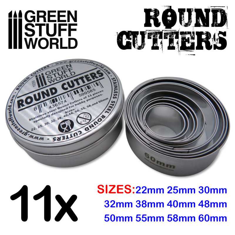 The Home Crafters Ltd. Hobby Cutters Green Stuff World: Stainless Steel Cutters for Bases