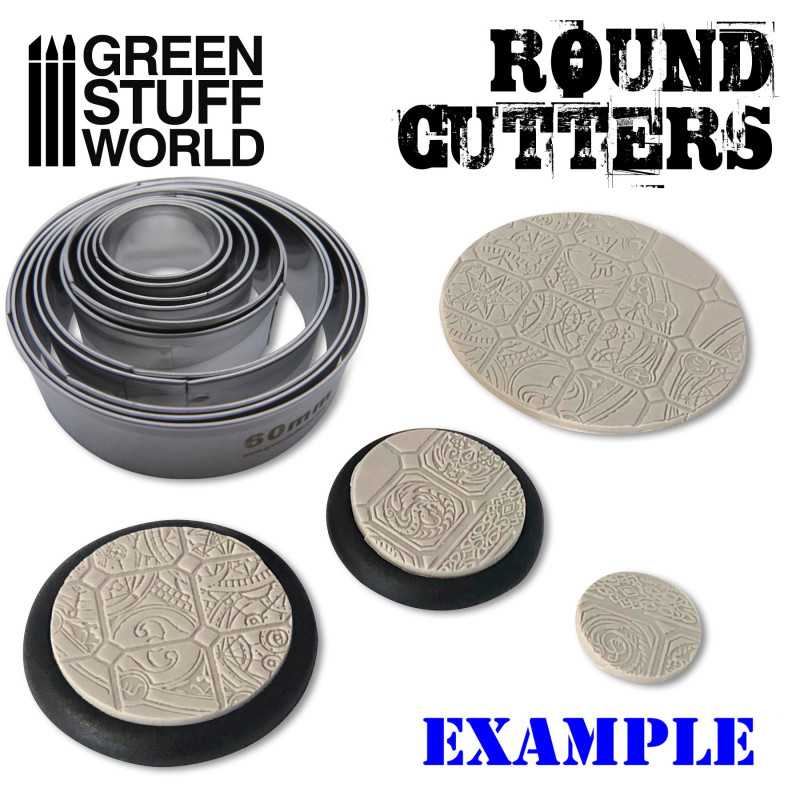 The Home Crafters Ltd. Hobby Cutters Round Green Stuff World: Stainless Steel Cutters for Bases