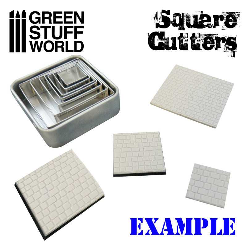 The Home Crafters Ltd. Hobby Cutters Squared Green Stuff World: Stainless Steel Cutters for Bases
