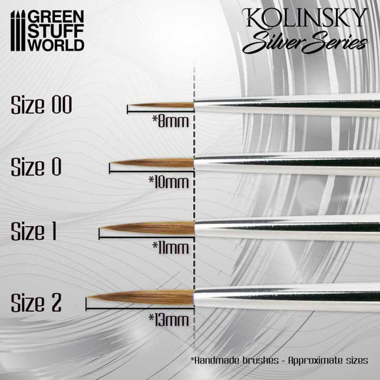 The Home Crafters Ltd. Kolinsky Sable Green Stuff World: Kolinsky Sable Silver Series Paintbrush Set - 4pc