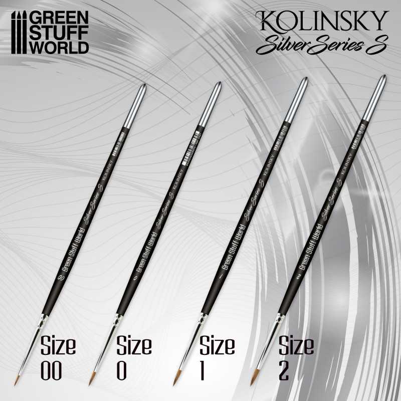 The Home Crafters Ltd. Kolinsky Sable Green Stuff World: Kolinsky Sable Silver Series (S) Paintbrush Set - 4pc