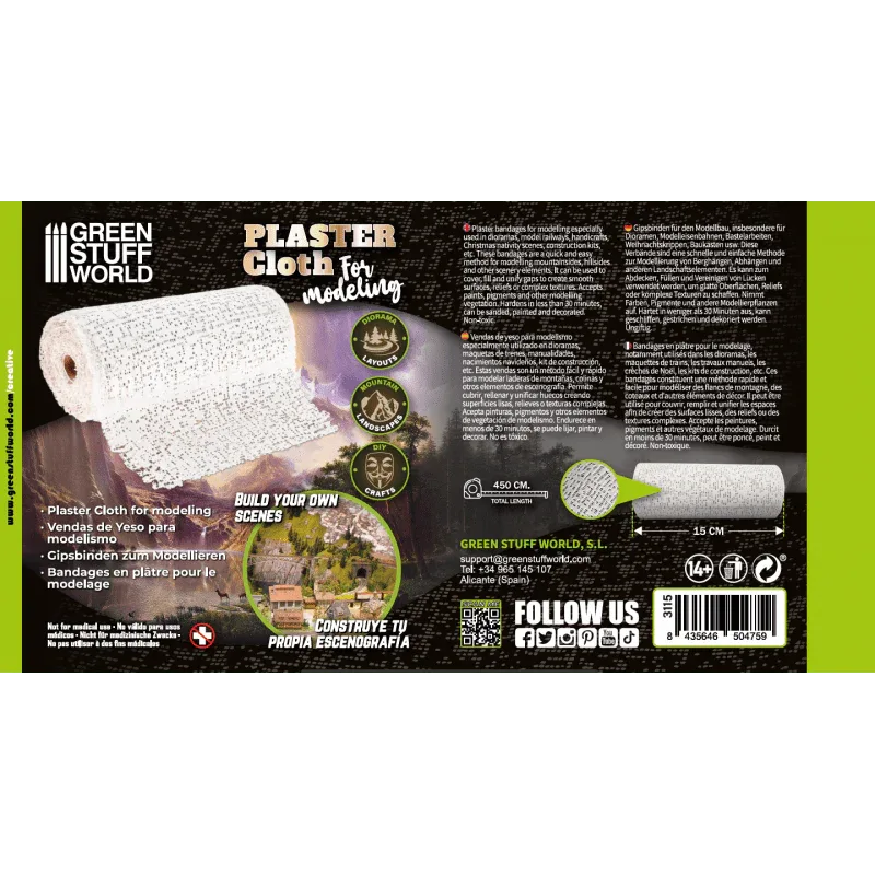 The Home Crafters Ltd. Modelling Compounds Green Stuff World: Modeling Plaster Cloth 15x450cm