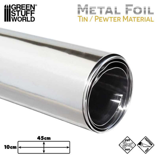 The Home Crafters Ltd. Modelling Green Stuff World: Flexible Tin Foil Sheet - Craft Pewter