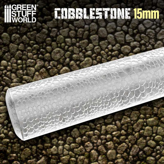The Home Crafters Ltd. Modelling Tools Green Stuff World: 15mm Textured Rolling Pin - Cobblestone