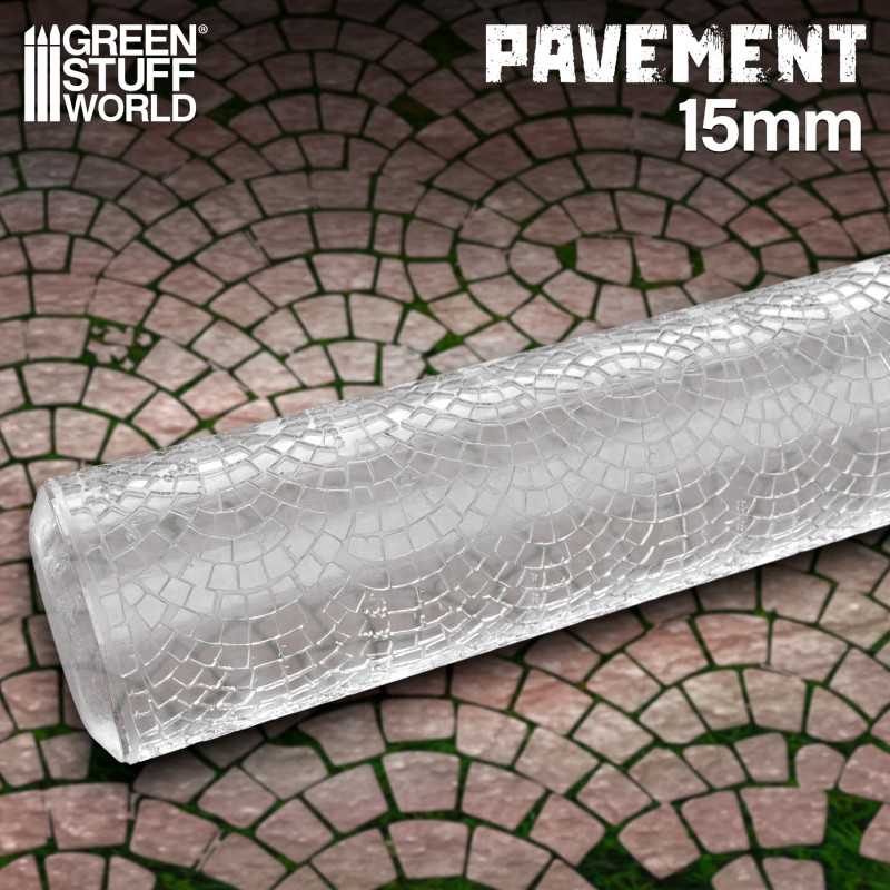 The Home Crafters Ltd. Modelling Tools Green Stuff World: 15mm Textured Rolling Pin - Pavement