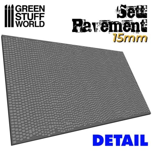 The Home Crafters Ltd. Modelling Tools Green Stuff World: 15mm Textured Rolling Pin - Sett Pavement