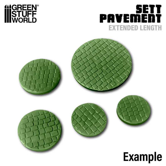 The Home Crafters Ltd. Modelling Tools Green Stuff World: 15mm Textured Rolling Pin - Sett Pavement