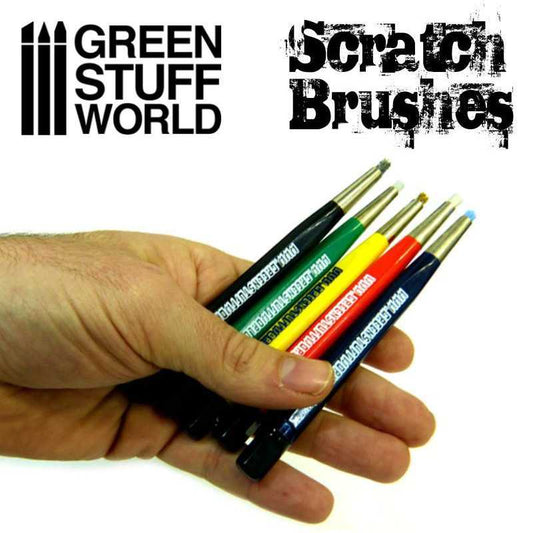 The Home Crafters Ltd. Modelling Tools Green Stuff World: Scratch Brush Pen Set - 5pc