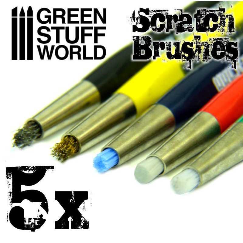 The Home Crafters Ltd. Modelling Tools Green Stuff World: Scratch Brush Pen Set - 5pc