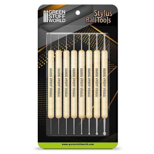 The Home Crafters Ltd. Modelling Tools Green Stuff World: Stylus Ball Sculpting Tool Set - 8pc