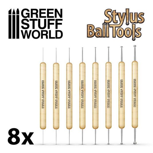The Home Crafters Ltd. Modelling Tools Green Stuff World: Stylus Ball Sculpting Tool Set - 8pc