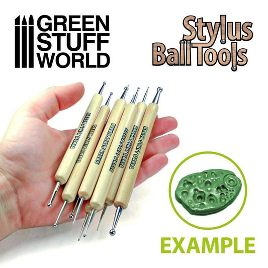The Home Crafters Ltd. Modelling Tools Green Stuff World: Stylus Ball Sculpting Tool Set - 8pc