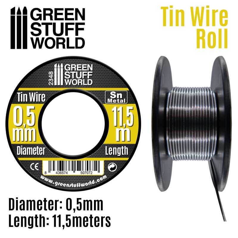 The Home Crafters Ltd. Modelling Wire 0.5mm Green Stuff World: Flexible Tin Wire Roll