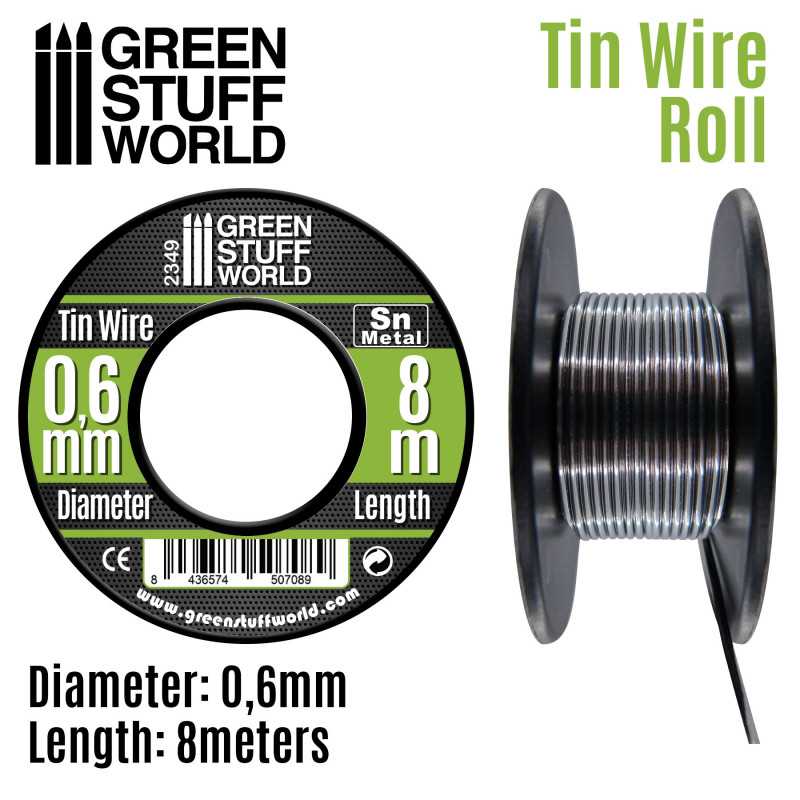 The Home Crafters Ltd. Modelling Wire 0.6mm Green Stuff World: Flexible Tin Wire Roll