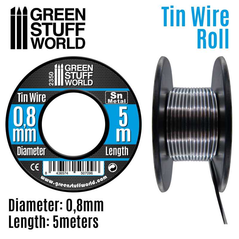 The Home Crafters Ltd. Modelling Wire 0.8mm Green Stuff World: Flexible Tin Wire Roll