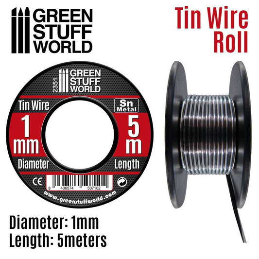 The Home Crafters Ltd. Modelling Wire 1mm Green Stuff World: Flexible Tin Wire Roll