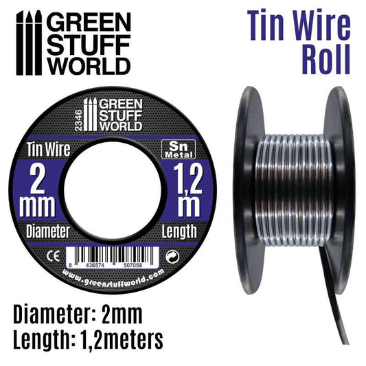 The Home Crafters Ltd. Modelling Wire 2mm Green Stuff World: Flexible Tin Wire Roll