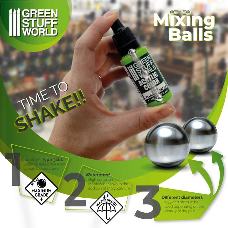 The Home Crafters Ltd. Palettes & Pots Green Stuff World: 6.35mm Steel Mixing Balls - 40pc