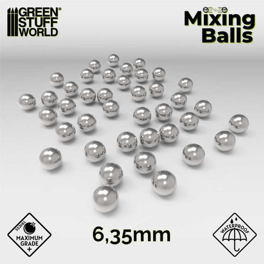 The Home Crafters Ltd. Palettes & Pots Green Stuff World: 6.35mm Steel Mixing Balls - 40pc