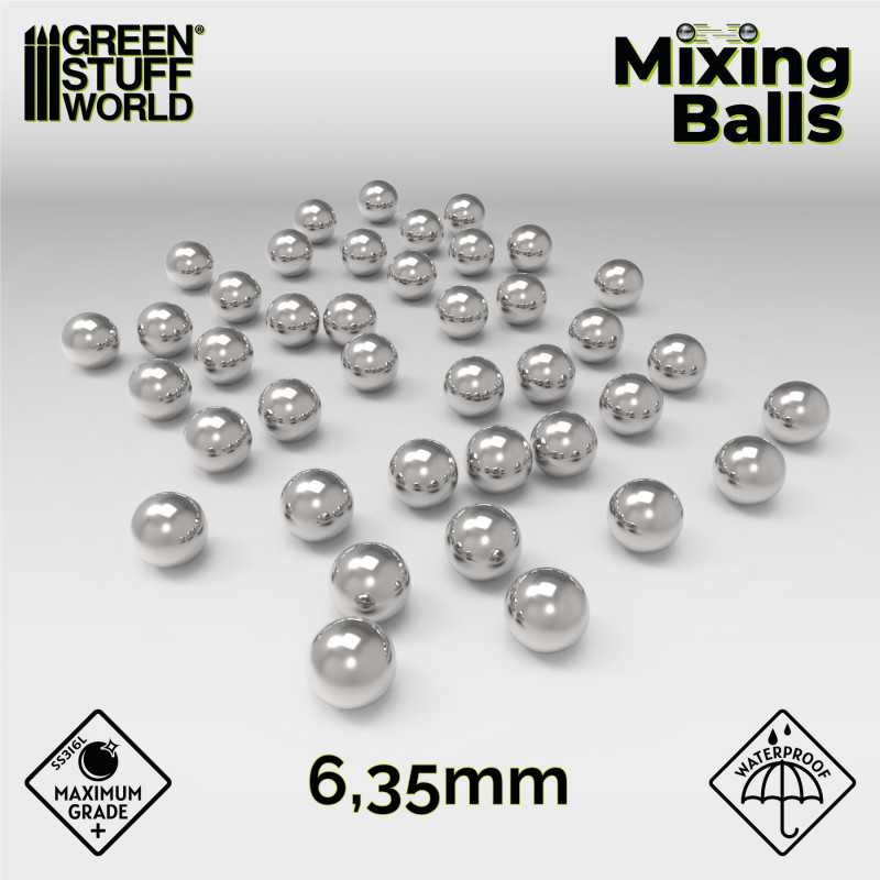 The Home Crafters Ltd. Palettes & Pots Green Stuff World: 6.35mm Steel Mixing Balls - 40pc