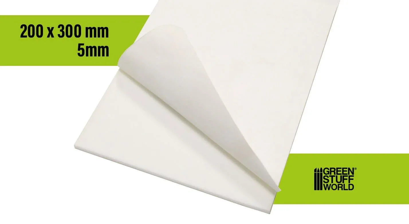 The Home Crafters Ltd. Plasticard & Foamboard Green Stuff World: 5mm Foamboard: 20x30cm - 2pc