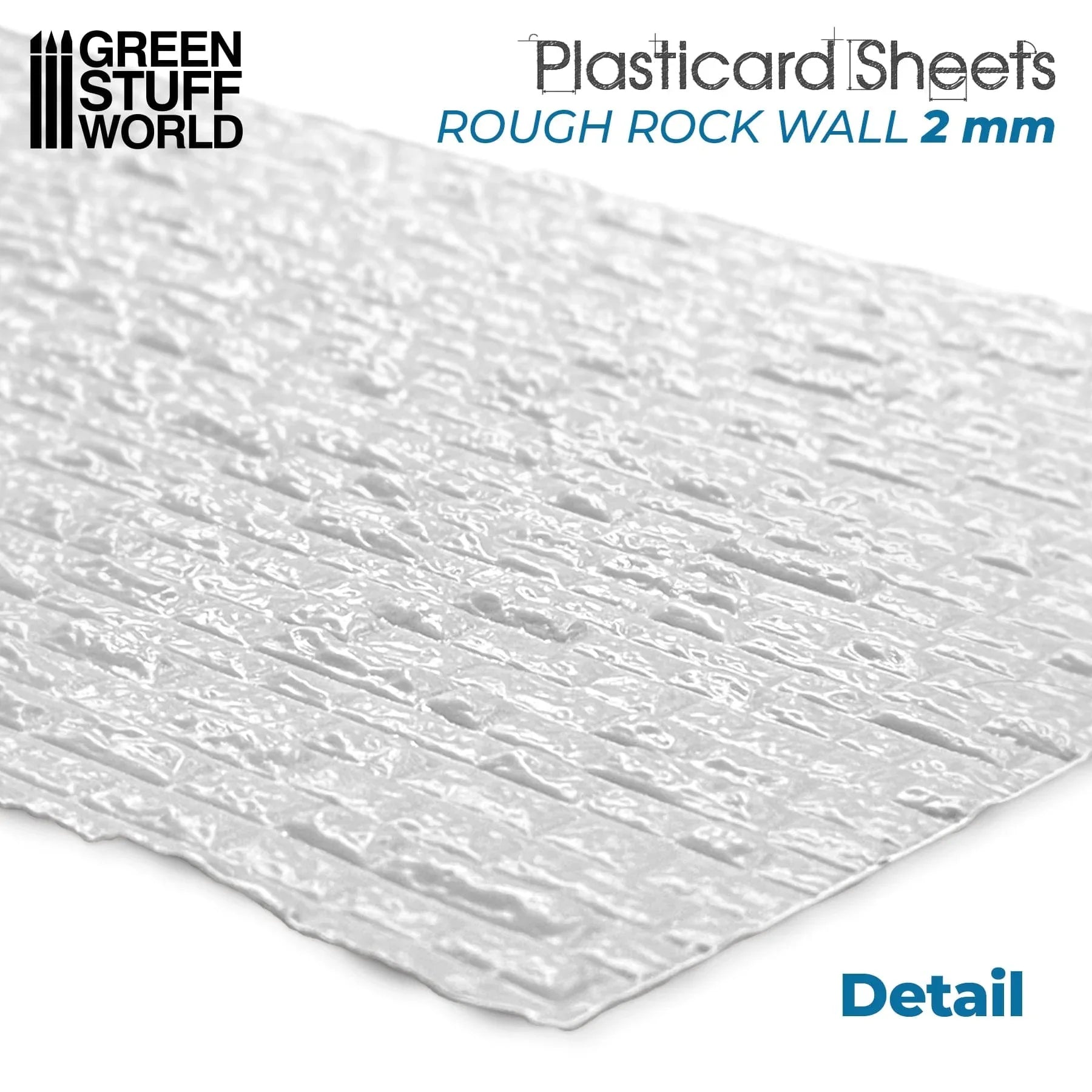 The Home Crafters Ltd. Plasticard & Foamboard Green Stuff World: Textured Styrene Plasticard Sheet - Rock Wall Rough