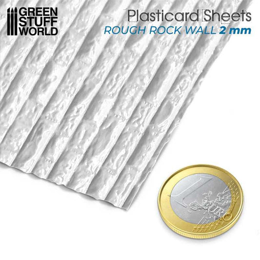 The Home Crafters Ltd. Plasticard & Foamboard Green Stuff World: Textured Styrene Plasticard Sheet - Rock Wall Rough