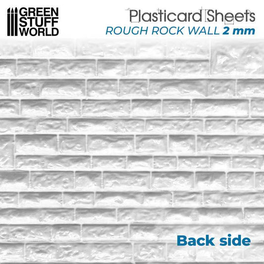 The Home Crafters Ltd. Plasticard & Foamboard Green Stuff World: Textured Styrene Plasticard Sheet - Rock Wall Rough