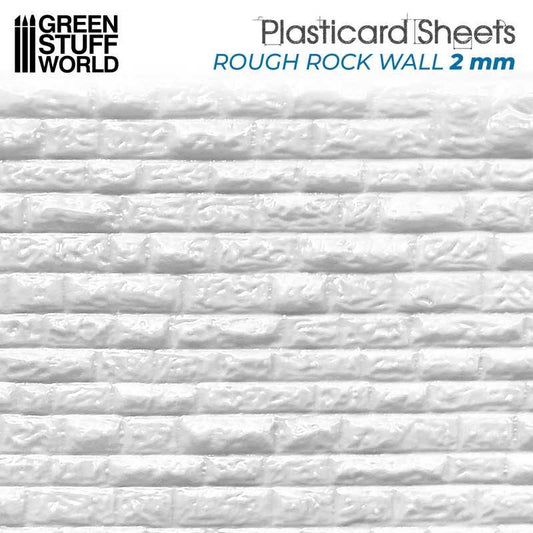 The Home Crafters Ltd. Plasticard & Foamboard Green Stuff World: Textured Styrene Plasticard Sheet - Rock Wall Rough