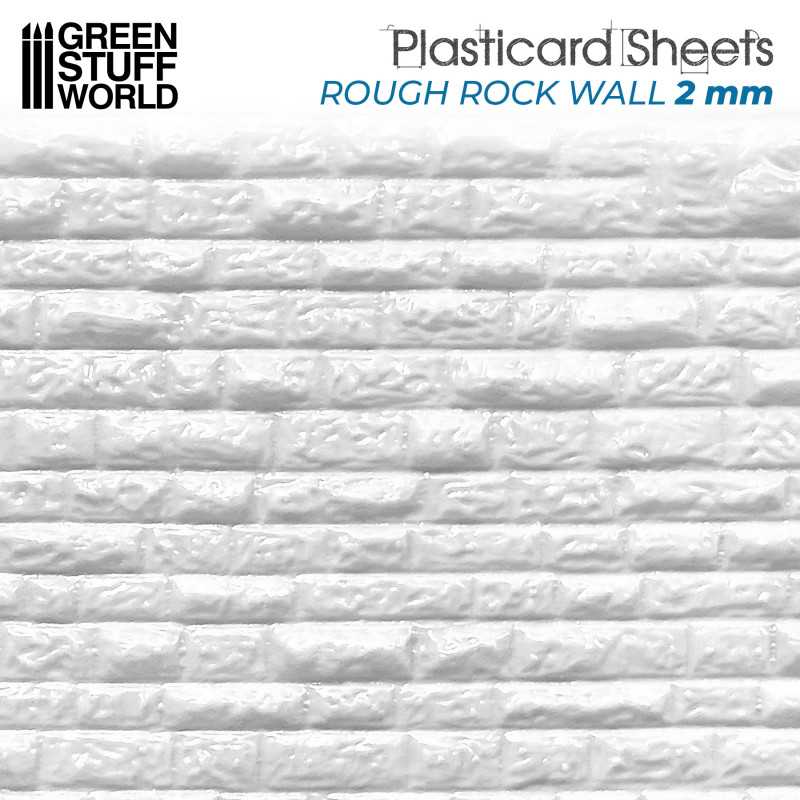 The Home Crafters Ltd. Plasticard & Foamboard Green Stuff World: Textured Styrene Plasticard Sheet - Rock Wall Rough