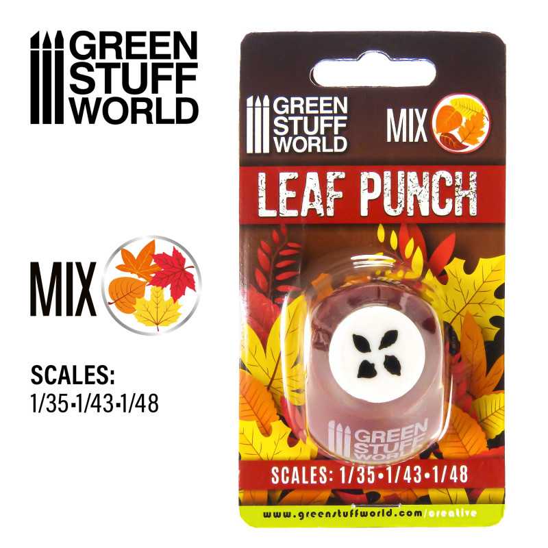 The Home Crafters Ltd. Punches Green Stuff World: Miniature Leaf Punch - Beech, Elm, Birch Mix