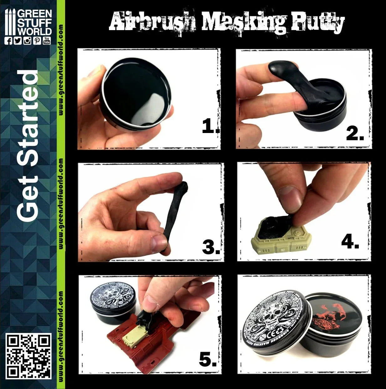 The Home Crafters Ltd. Putty Green Stuff World: Airbrush Masking Putty - 60g