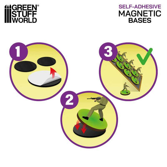 The Home Crafters Ltd. Storage Green Stuff World: Self Adhesive Round Magnetic Bases Sheet