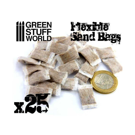 The Home Crafters Ltd. Terrain Green Stuff World: Scale Flexible Sand Bags for Dioramas and Scenery x25