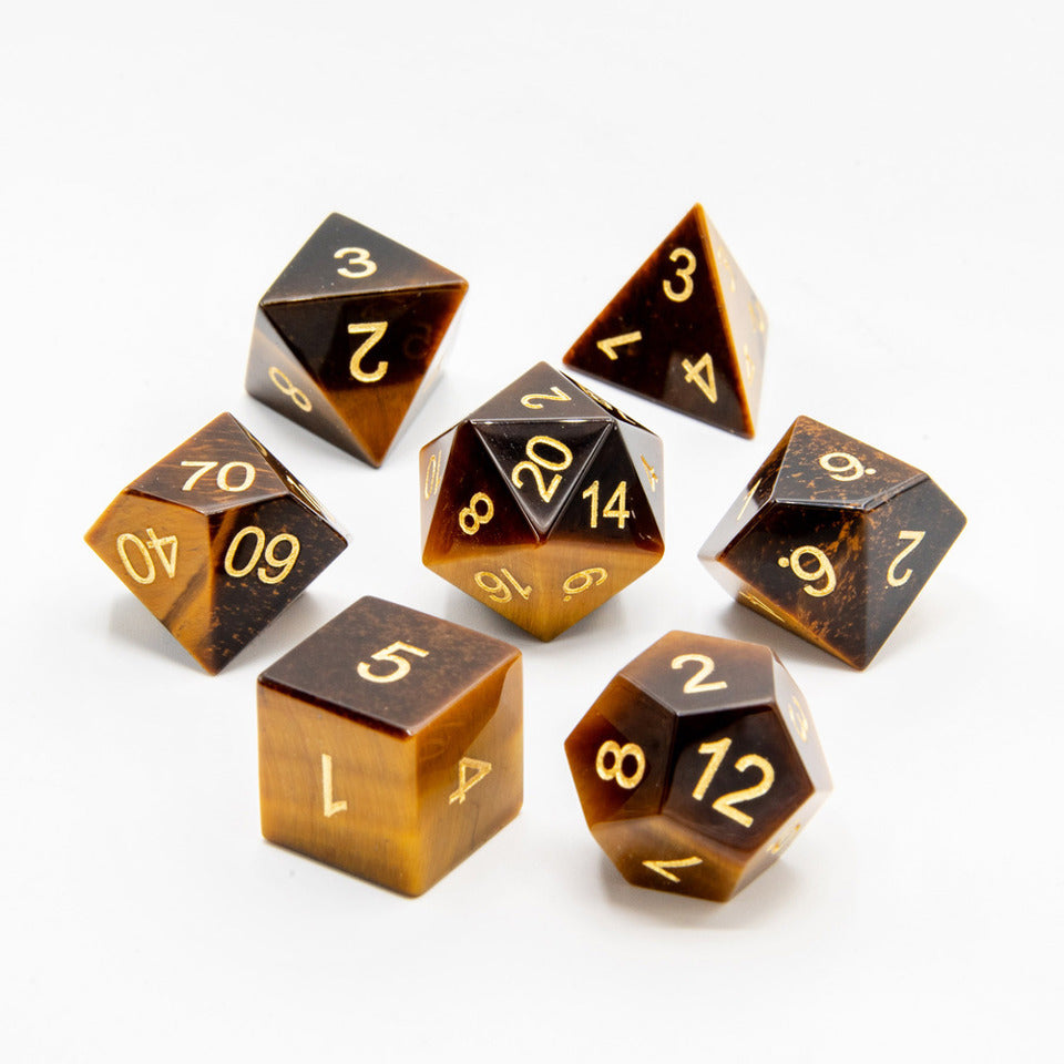Tiger’s Eye | Natural Gemstone | 7 Piece Set - DICE
