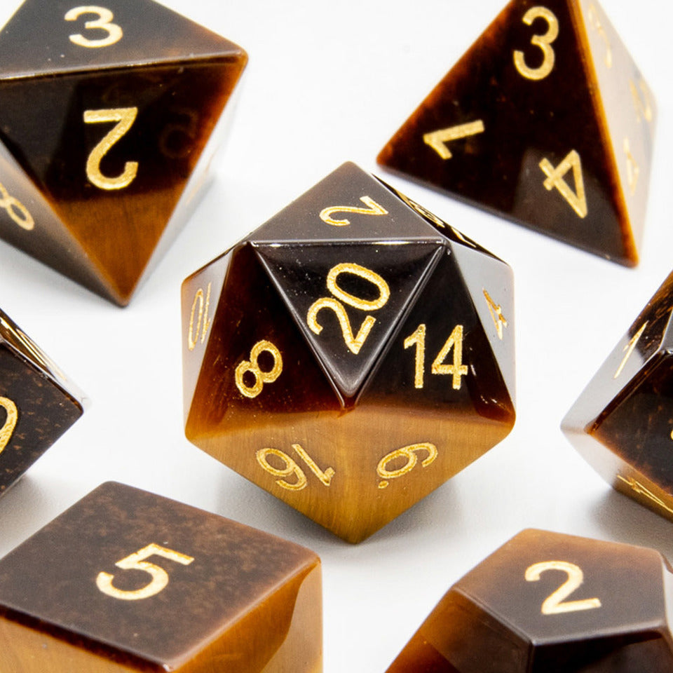 Tiger’s Eye | Natural Gemstone | 7 Piece Set - DICE