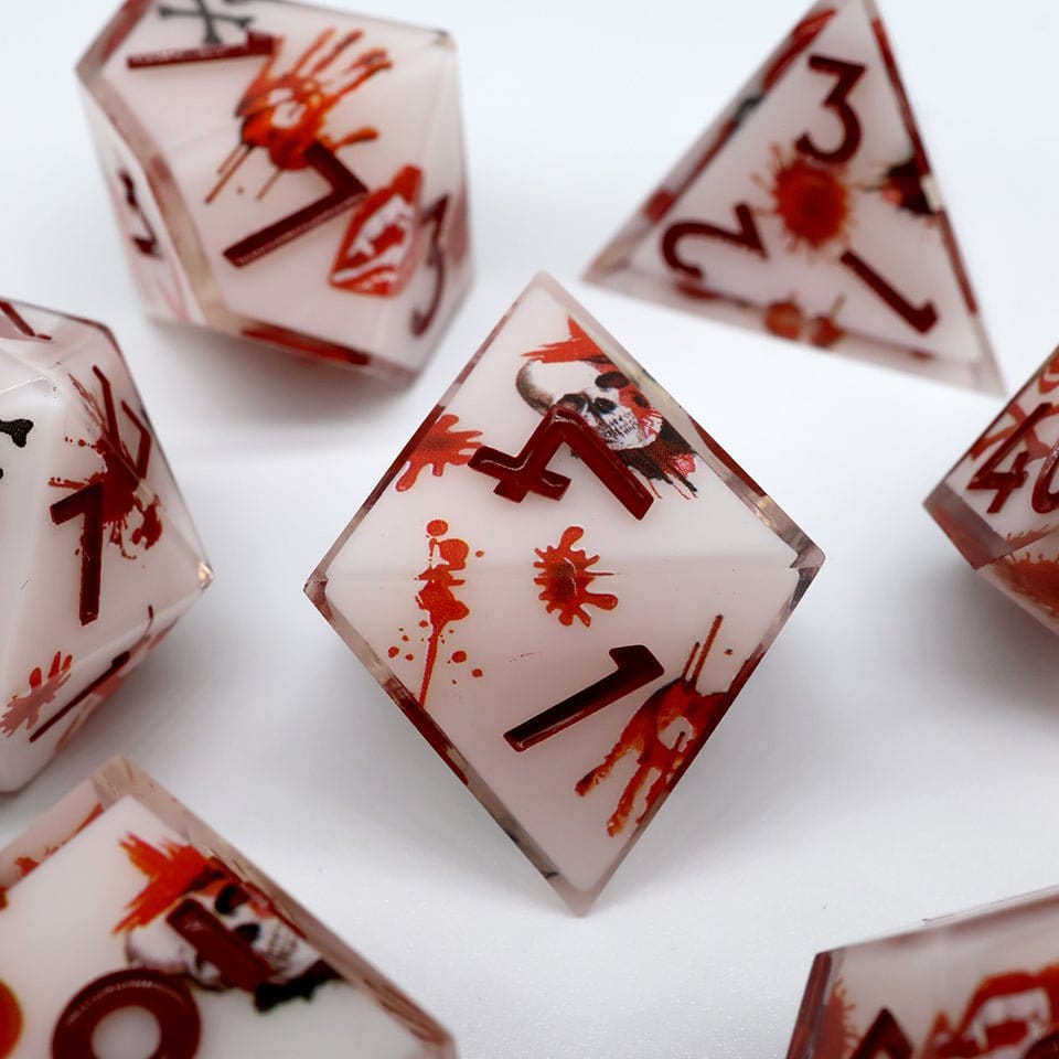 Tabletop Dominion DICE Touch of Death | Art Core Dice| 7 Piece Set